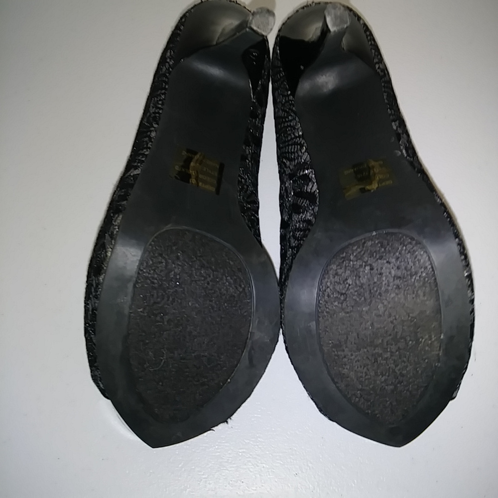 Bakers Multi Sparkle Platform Peep Toe Heels Euc - image 6